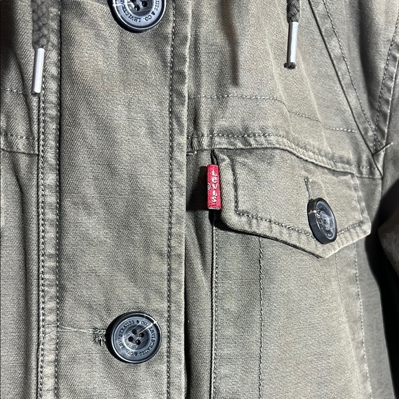 NWT Levi's® Womens Hooded Midweight Anorak Jacket Army Green, Small - Picture 4 of 8